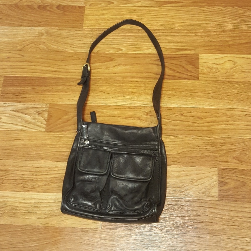 FOSSIL Medium Black Leather Shoulder Hobo purse